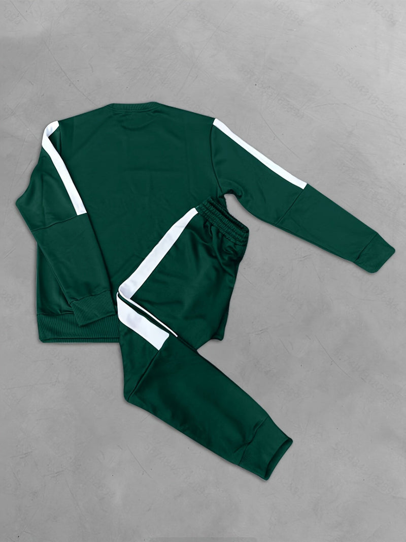 2-Piece Colour Block Sports Outfit Set - Elias-Charcoal-S-State of Style