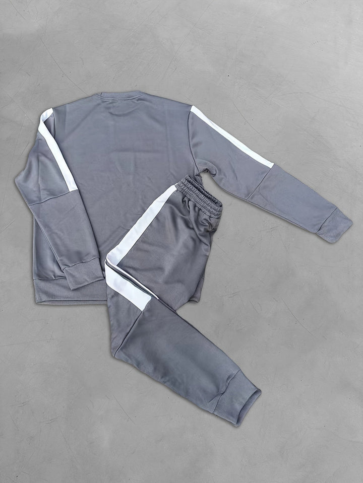 2-Piece Colour Block Sports Outfit Set - Elias-Charcoal-S-State of Style
