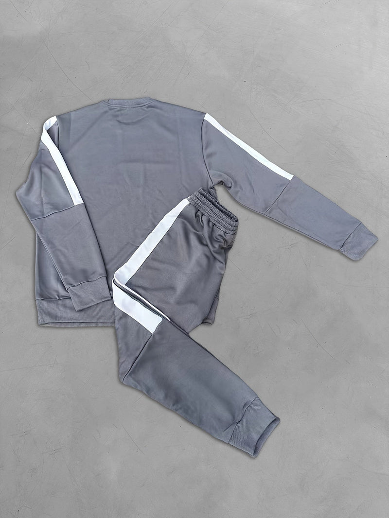 2-Piece Colour Block Sports Outfit Set - Elias-Charcoal-S-State of Style