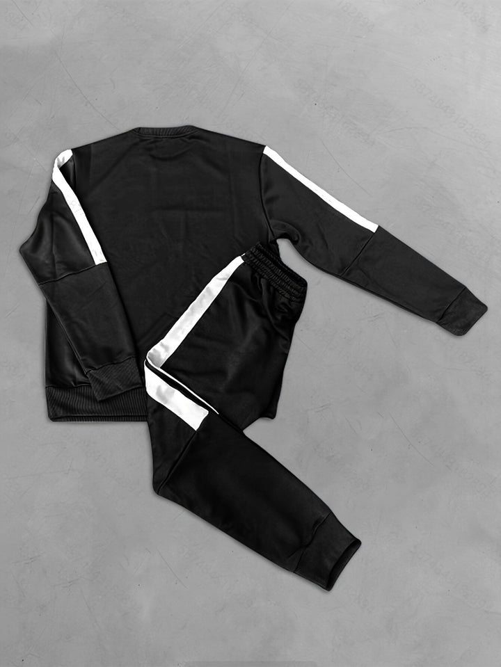 2-Piece Colour Block Sports Outfit Set - Elias-Charcoal-S-State of Style