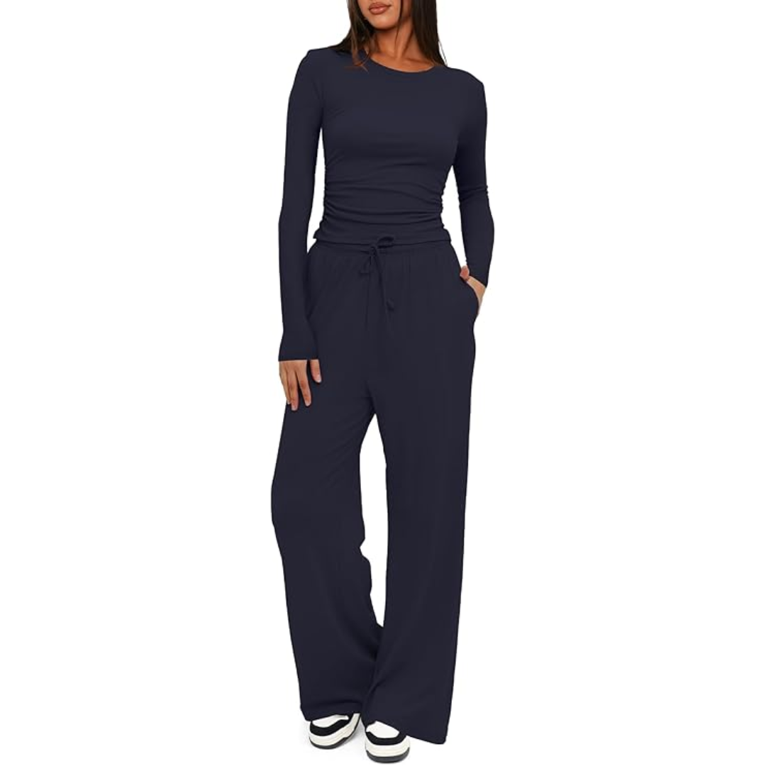 2-Piece Ladies Lounge Set - Lieke-Marine blue-74 cm-XS-State of Style