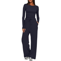 2-Piece Ladies Lounge Set - Lieke-Marine blue-74 cm-XS-State of Style