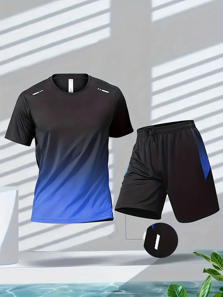 2-Piece Sports Set for Men - ActiveMax-Black Blue-M-State of Style