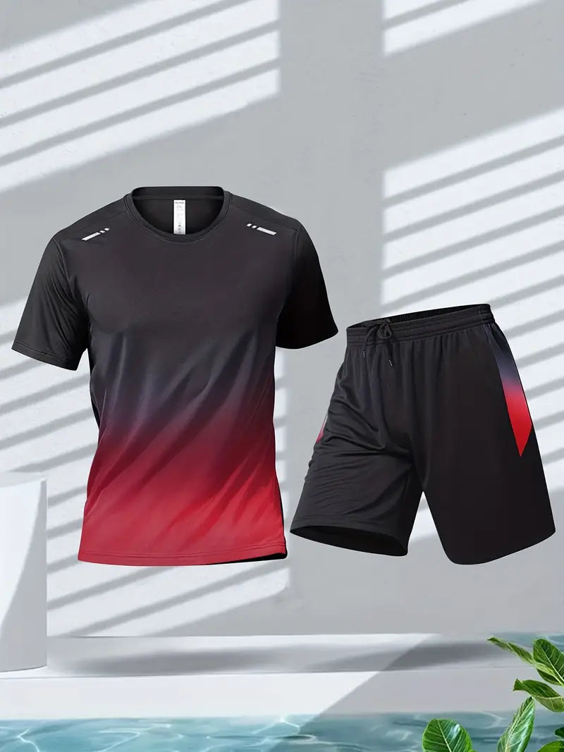 2-Piece Sports Set for Men - ActiveMax-Black Red-M-State of Style