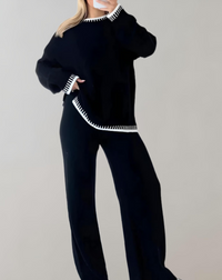 2-piece Women's Clothing Set - Sofia-Black-S-State of Style
