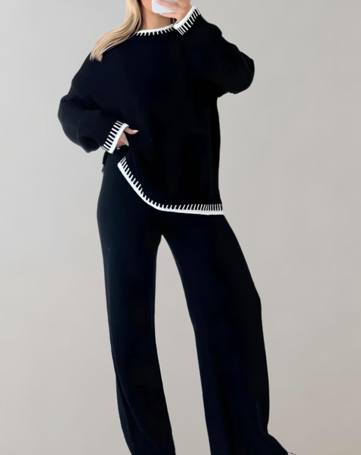 2-piece Women's Clothing Set - Sofia-Black-S-State of Style