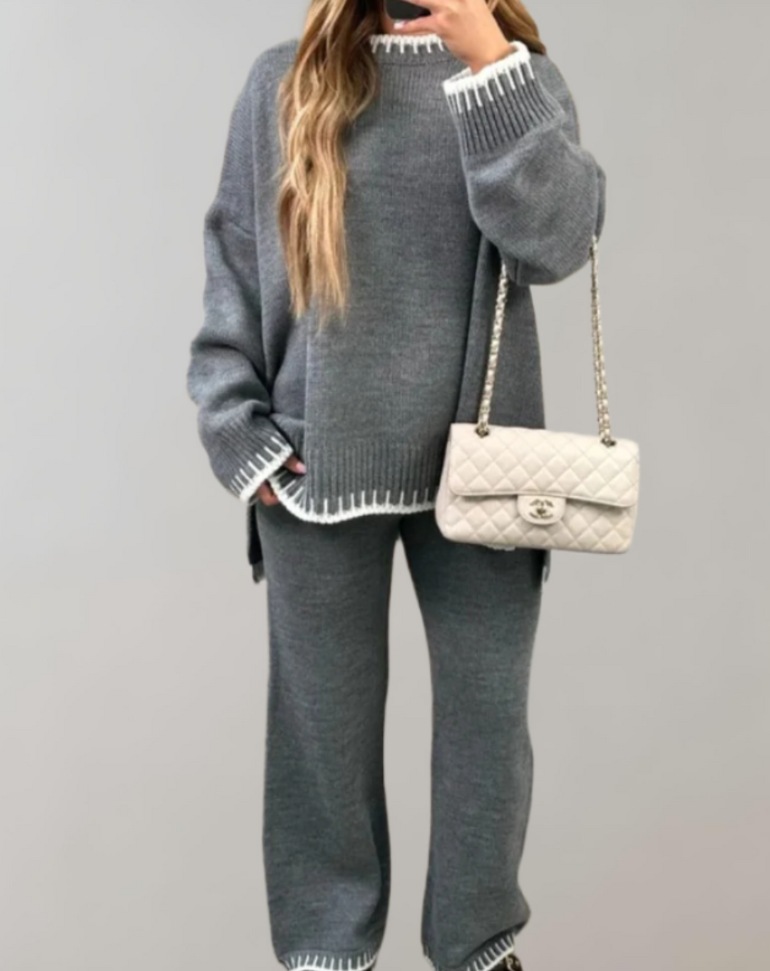 2-piece Women's Clothing Set - Sofia-Grey-S-State of Style