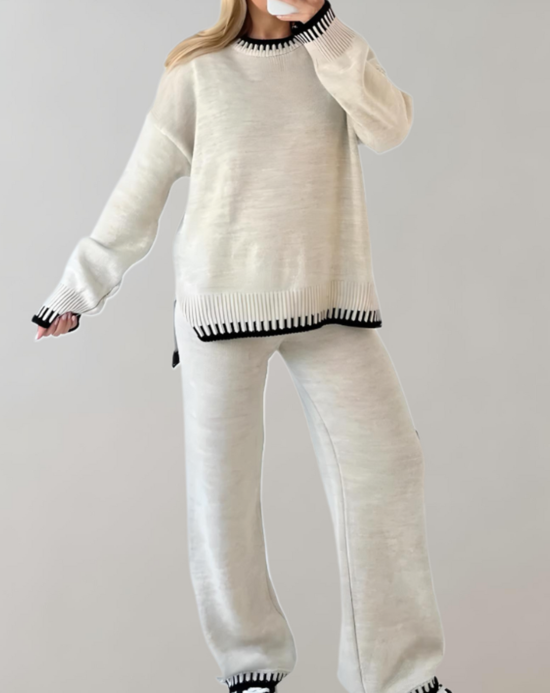 2-piece Women's Clothing Set - Sofia-White-S-State of Style