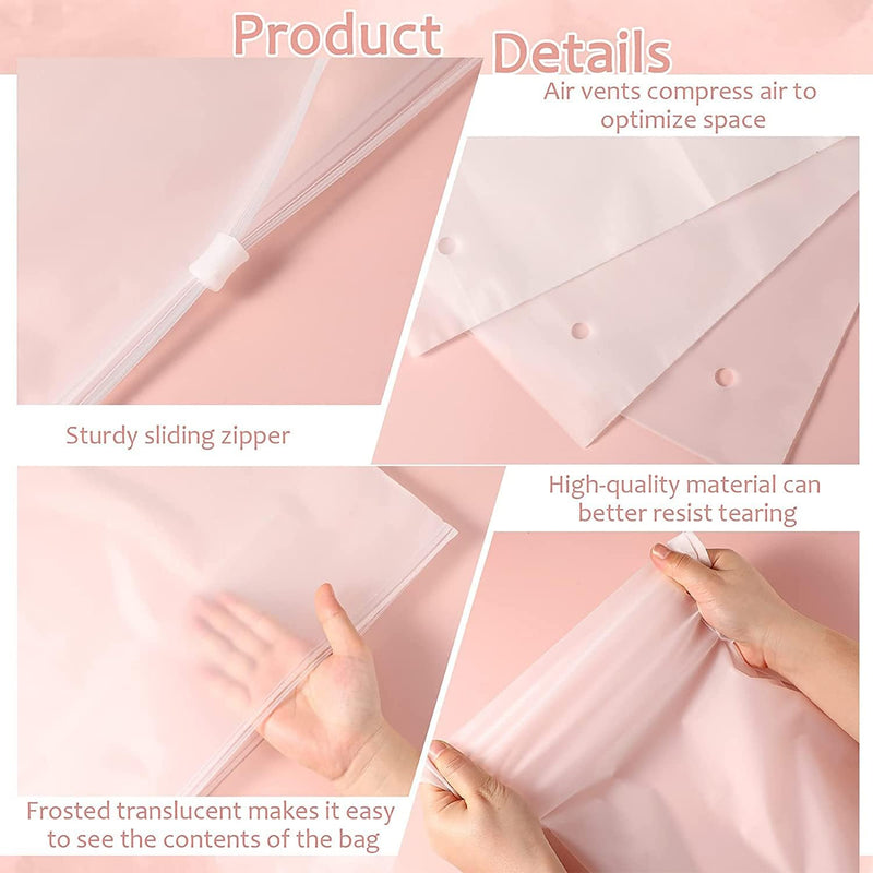 Multi-Purpose Frosted Zip Storage Bags – 20-Pack Plastic Garment Sleeves (Buy 2 Sets, Take 1 FREE)