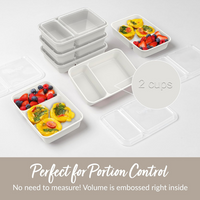 20-piece reusable 2-compartment food containers-Grey-State of Style