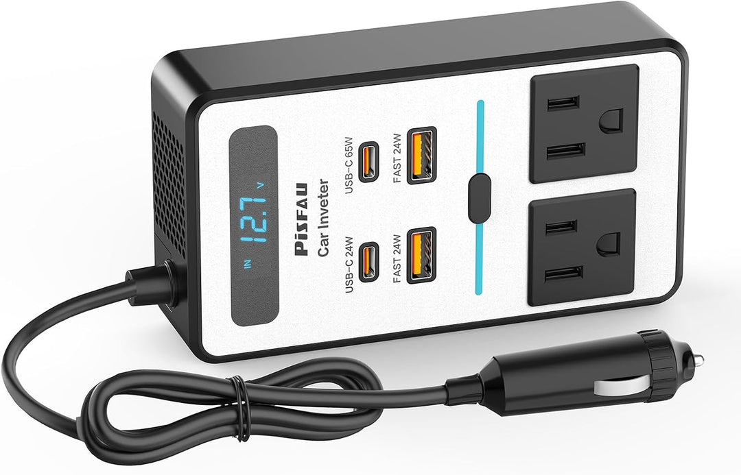 200W Car Inverter – DC 12V to 220V AC With USB-C & Fast Charger-200W-State of Style