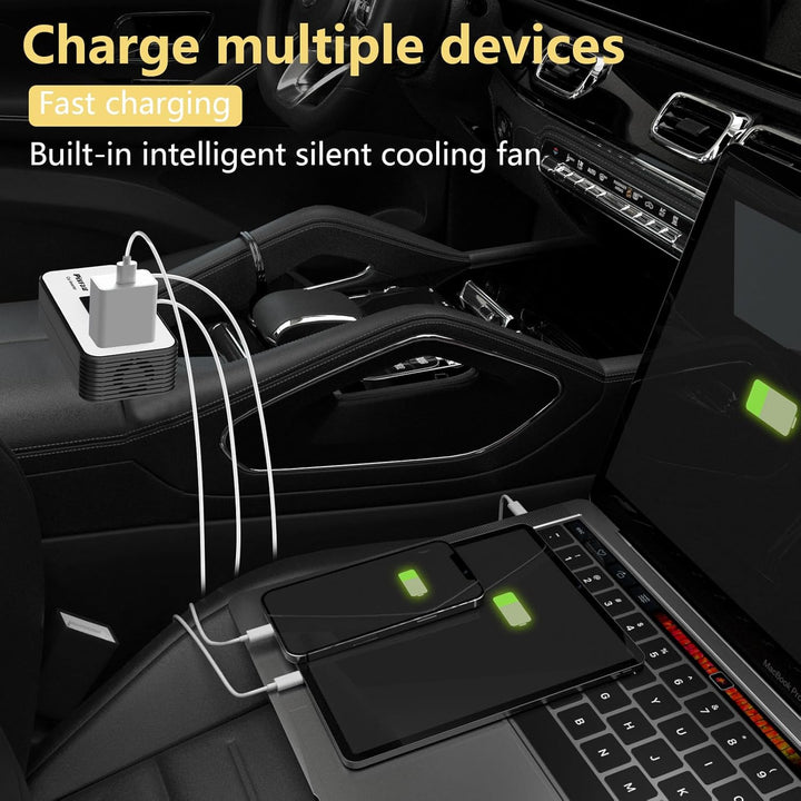 200W Car Inverter – DC 12V to 220V AC With USB-C & Fast Charger-200W-State of Style