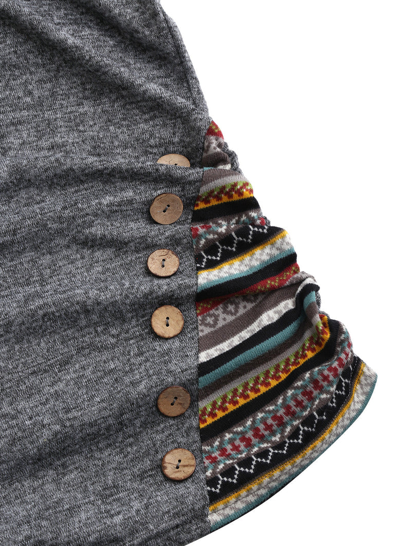 Autumn Ladies' Hooded Sweater with Tribal Pattern – Tavira