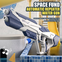 Water pistol with pressurised jet & USB-rechargeable battery for children & adults – SpritzPower X1