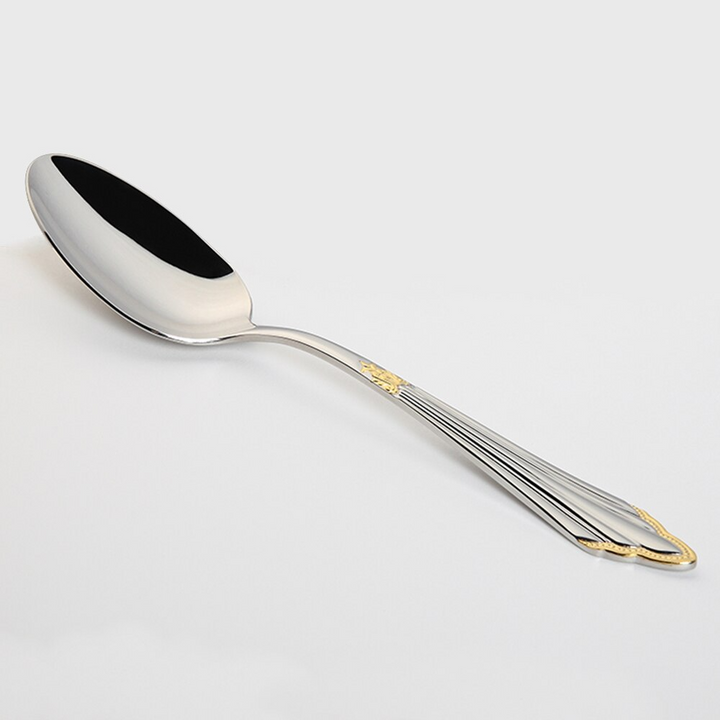 24- or 48-Piece Stainless Steel Cutlery Set with Gold Finish - GlowCut-24 Pieces-State of Style