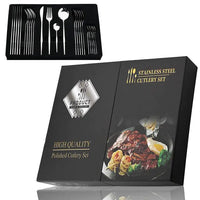 24-piece Stainless Steel Cutlery Set – Aurinox-Silver 24-Piece with Gift Box-State of Style