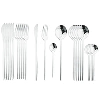 24-piece Stainless Steel Cutlery Set – Aurinox-Silver-State of Style
