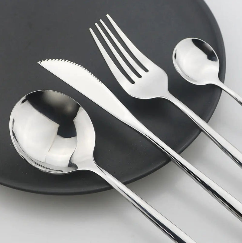 24-piece Stainless Steel Cutlery Set – Aurinox-Silver-State of Style