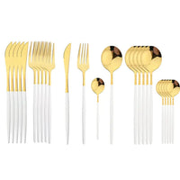 24-piece Stainless Steel Cutlery Set – Aurinox-White Gold-State of Style