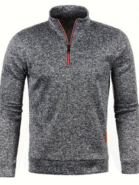 Men's pullover with neck zip for autumn & winter - Matteo