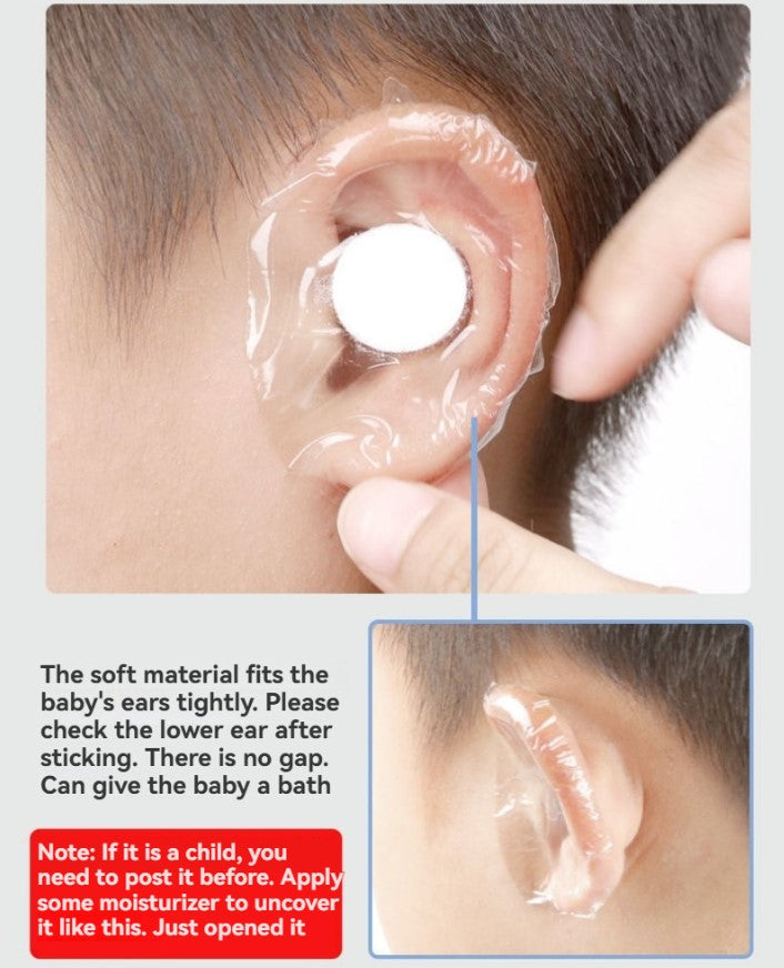 Waterproof ear cushions for babies when bathing, showering and swimming