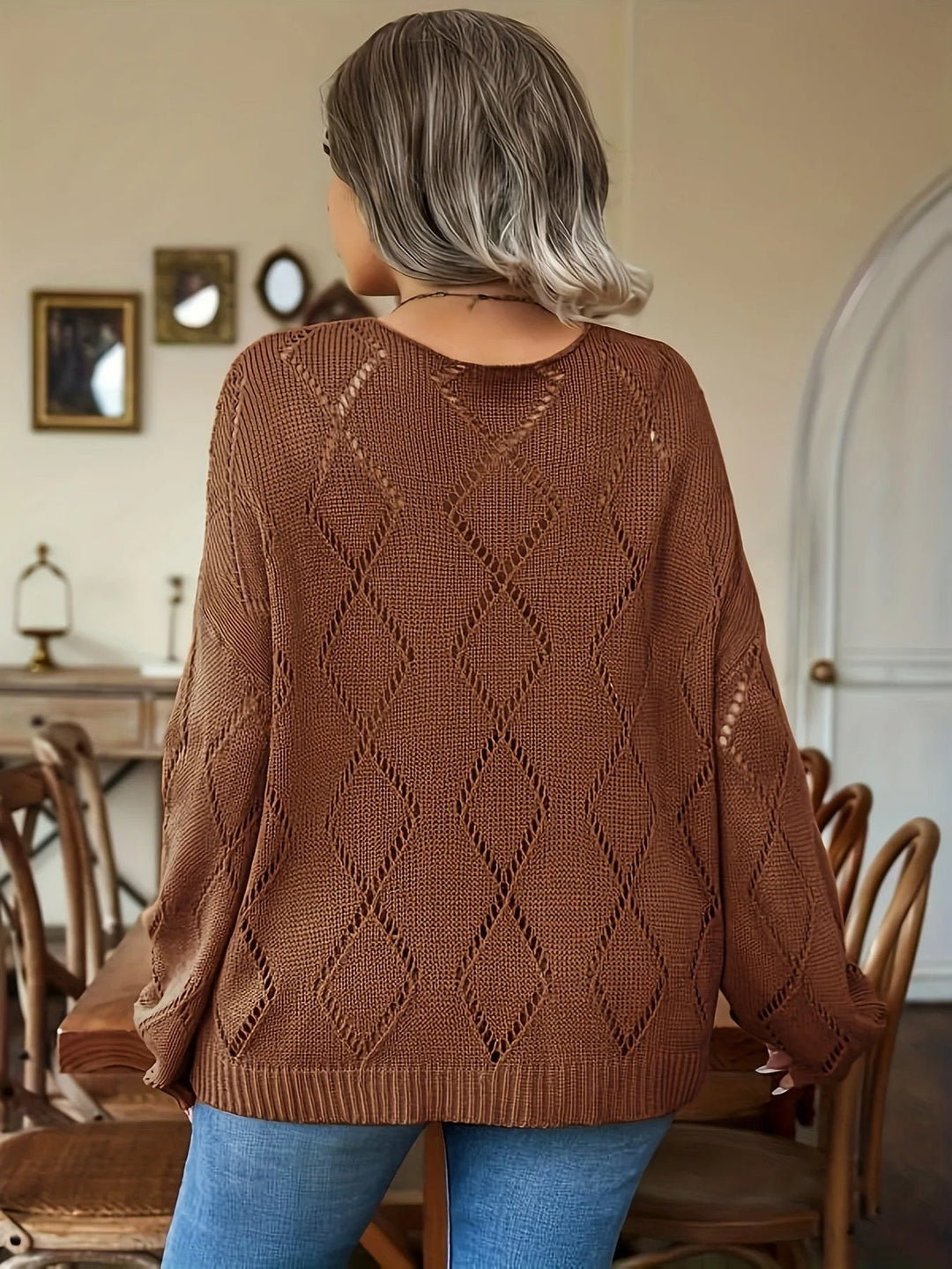 Women's Oversized Knit Sweater in Plus Size – Marietta