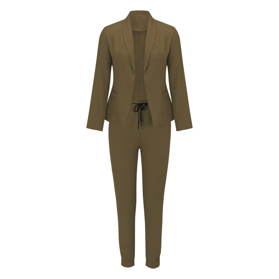 Casual two-piece set with tie belt – Liora