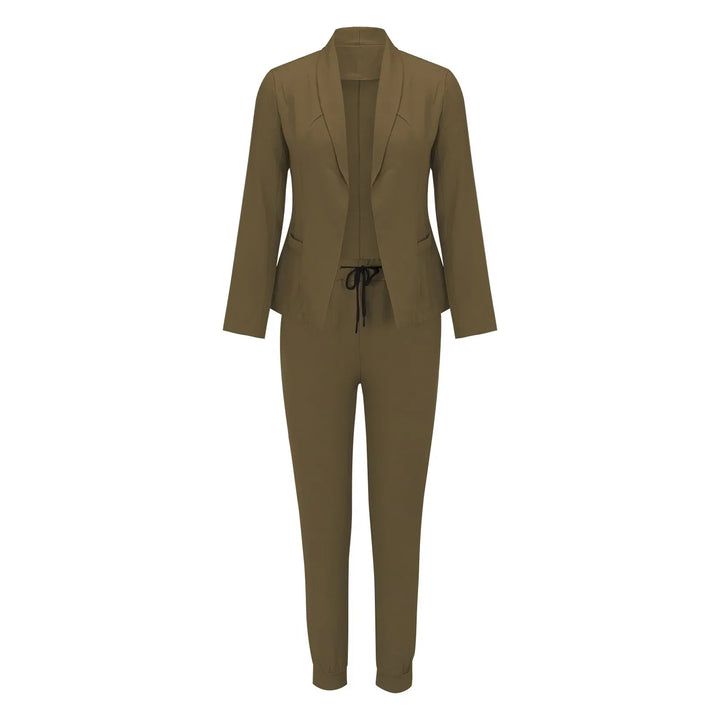 Casual two-piece set with tie belt – Liora
