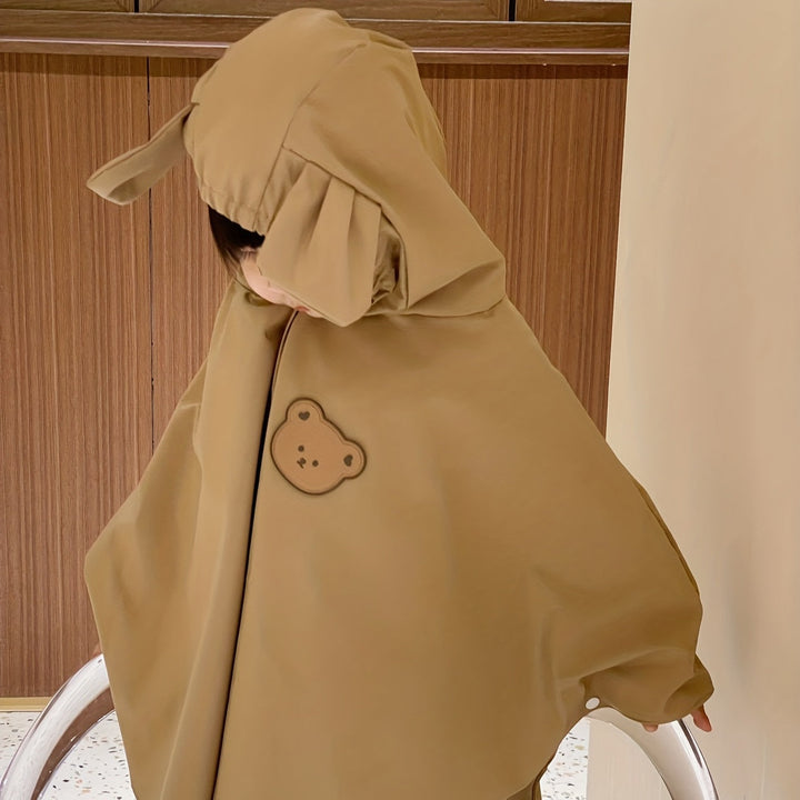 Children's raincoat with bear or rabbit design – waterproof & lightweight for autumn magic