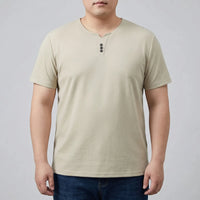 3-Button V-neck Short Sleeve Tee - Lewis