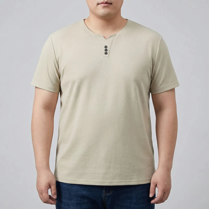 3-Button V-neck Short Sleeve Tee - Lewis