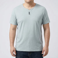 3-Button V-neck Short Sleeve Tee - Lewis