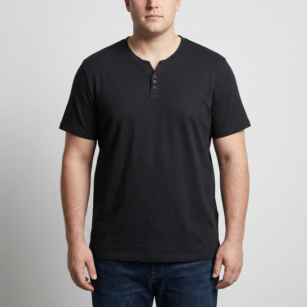 3-Button V-neck Short Sleeve Tee - Lewis
