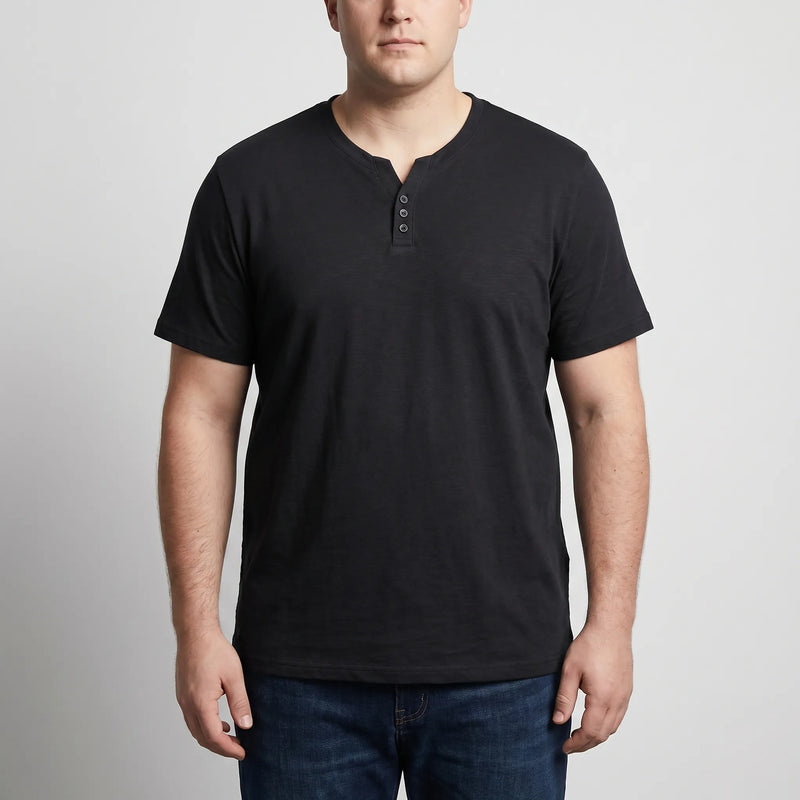 3-Button V-neck Short Sleeve Tee - Lewis