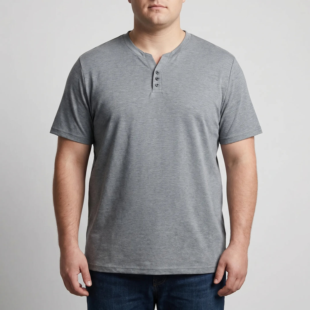 3-Button V-neck Short Sleeve Tee - Lewis
