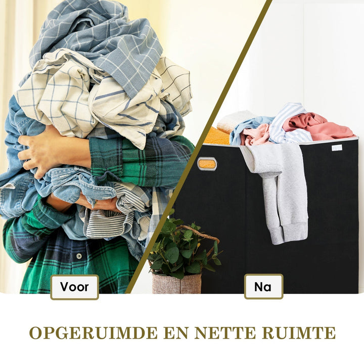 3-Compartment Laundry Hamper with Lid-State of Style