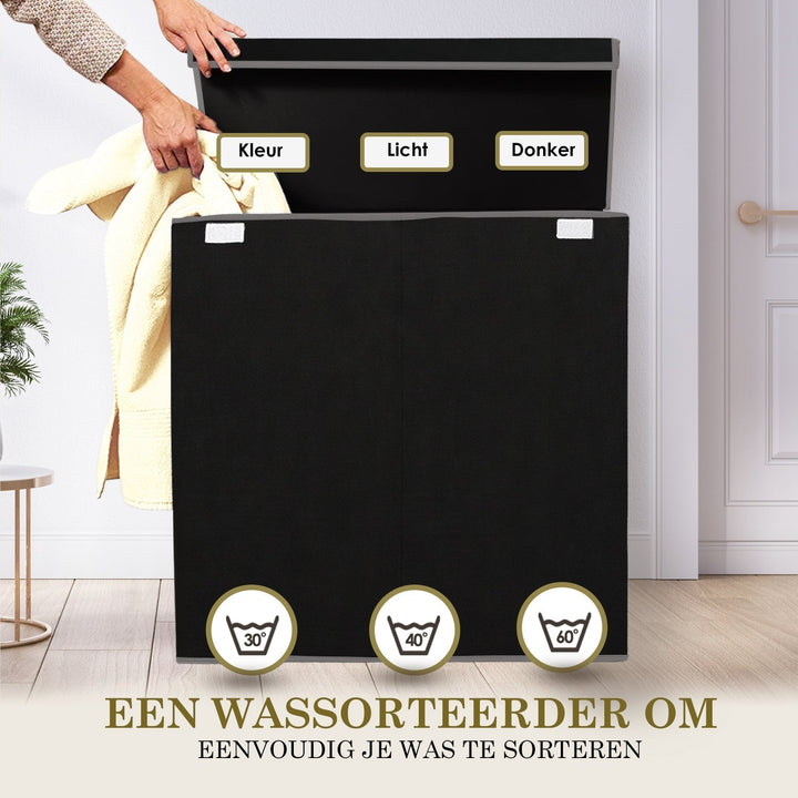 3-Compartment Laundry Hamper with Lid-State of Style