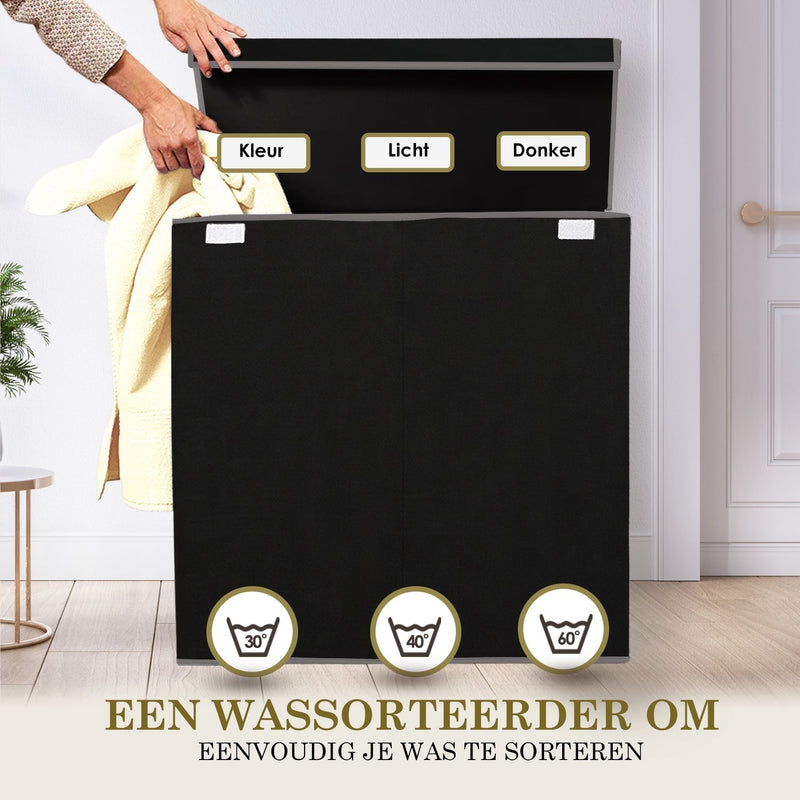 3-Compartment Laundry Hamper with Lid-State of Style
