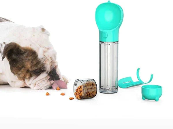3-in-1 Dog Water Bottle - AdventureBuddy-300ml + Food Box-Blue-State of Style