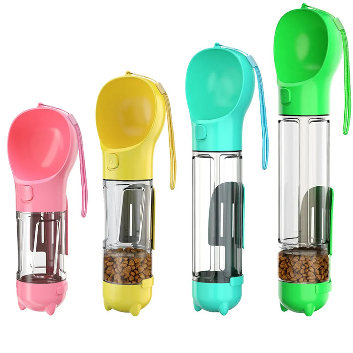 3-in-1 Dog Water Bottle - AdventureBuddy-300ml + Food Box-Blue-State of Style