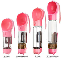 3-in-1 Dog Water Bottle - AdventureBuddy-300ml + Food Box-Pink-State of Style