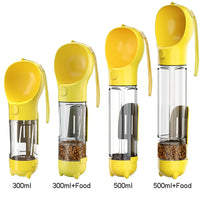 3-in-1 Dog Water Bottle - AdventureBuddy-300ml + Food Box-Yellow-State of Style