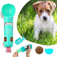 3-in-1 Dog Water Bottle - AdventureBuddy-Blue-300ml + Food Box-State of Style
