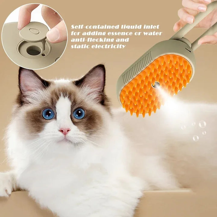 3-in-1 Electric Steam Brush for Pets - SteamPet-Khaki-State of Style