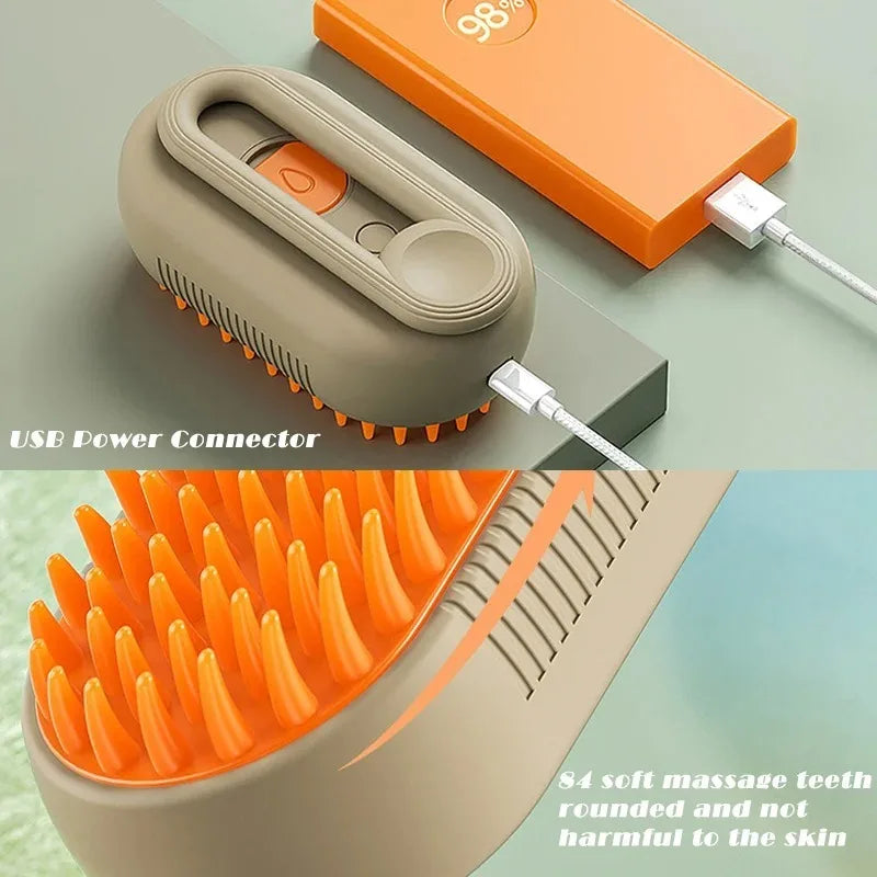 3-in-1 Electric Steam Brush for Pets - SteamPet-Khaki-State of Style