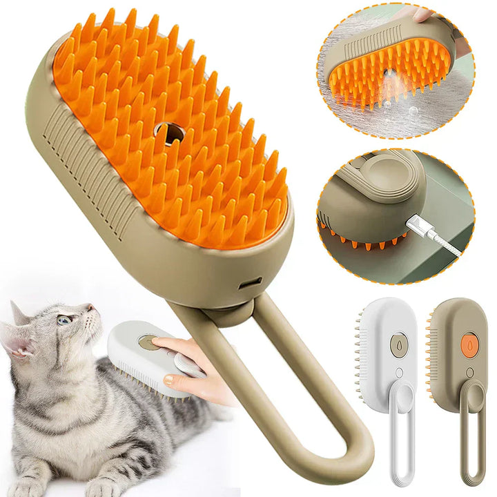 3-in-1 Electric Steam Brush for Pets - SteamPet-Khaki-State of Style