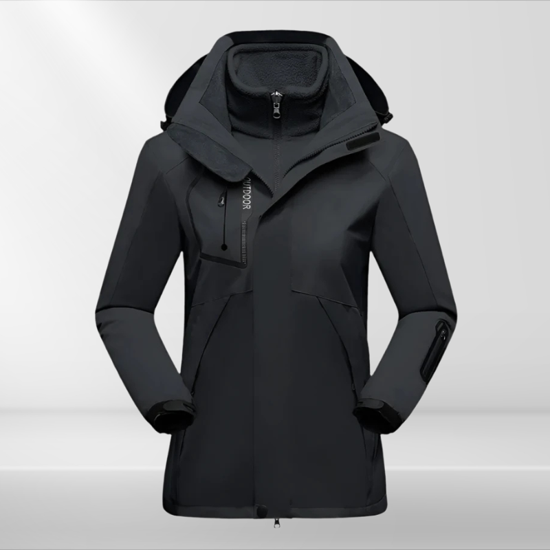 3-in-1 Outdoor Jacket for Women - Romy-Black-M-State of Style