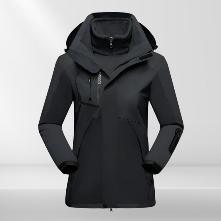 3-in-1 Outdoor Jacket for Women - Romy-Black-M-State of Style