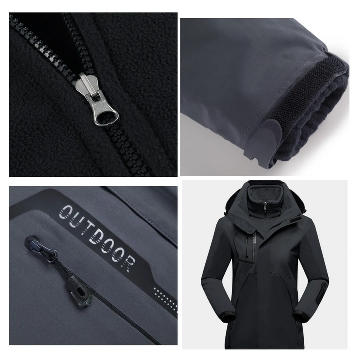 3-in-1 Outdoor Jacket for Women - Romy-Black-M-State of Style