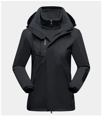 3-in-1 Outdoor Protective Jacket for Women - Luna-Black-M-State of Style